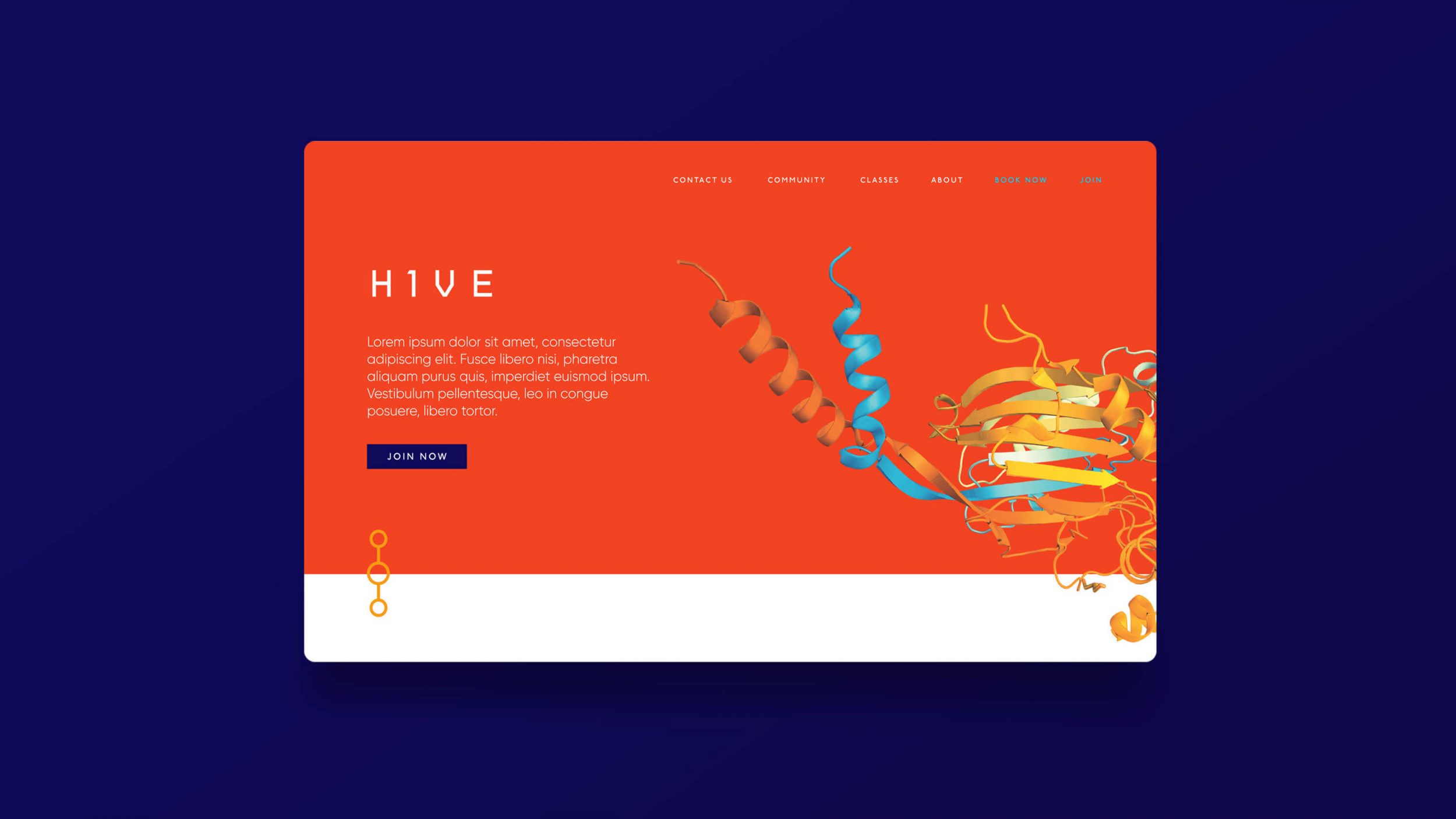 mockup of a red webpage for H1VE