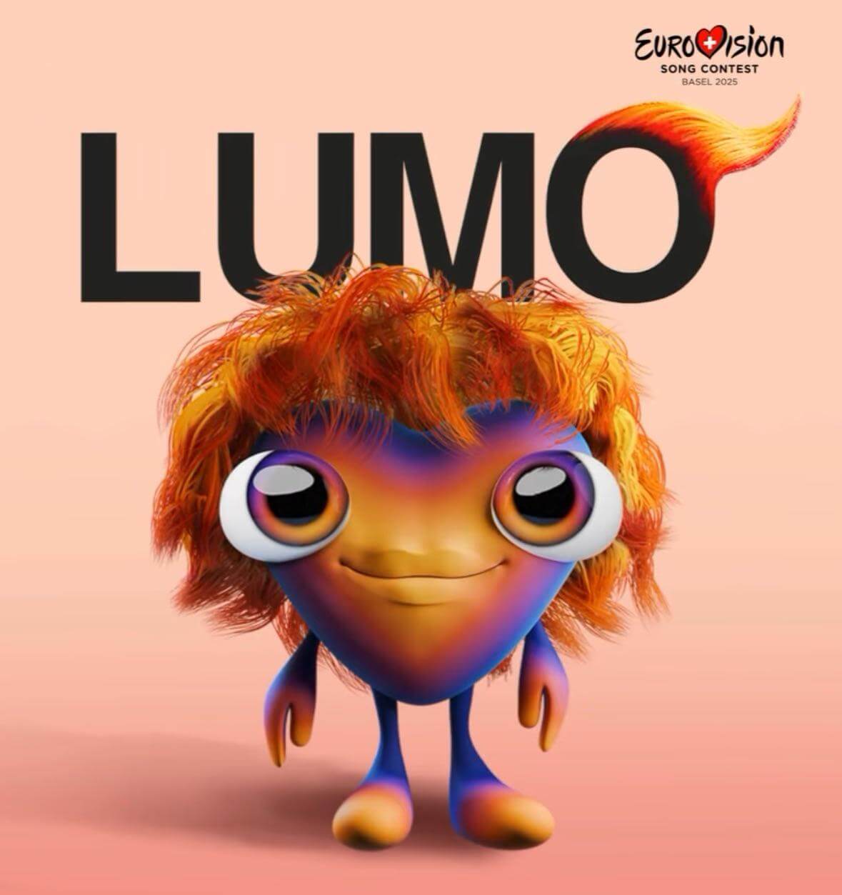 heart shaped animated character with small legs, orange with big bulgy bug eyes and a big orange hairdo