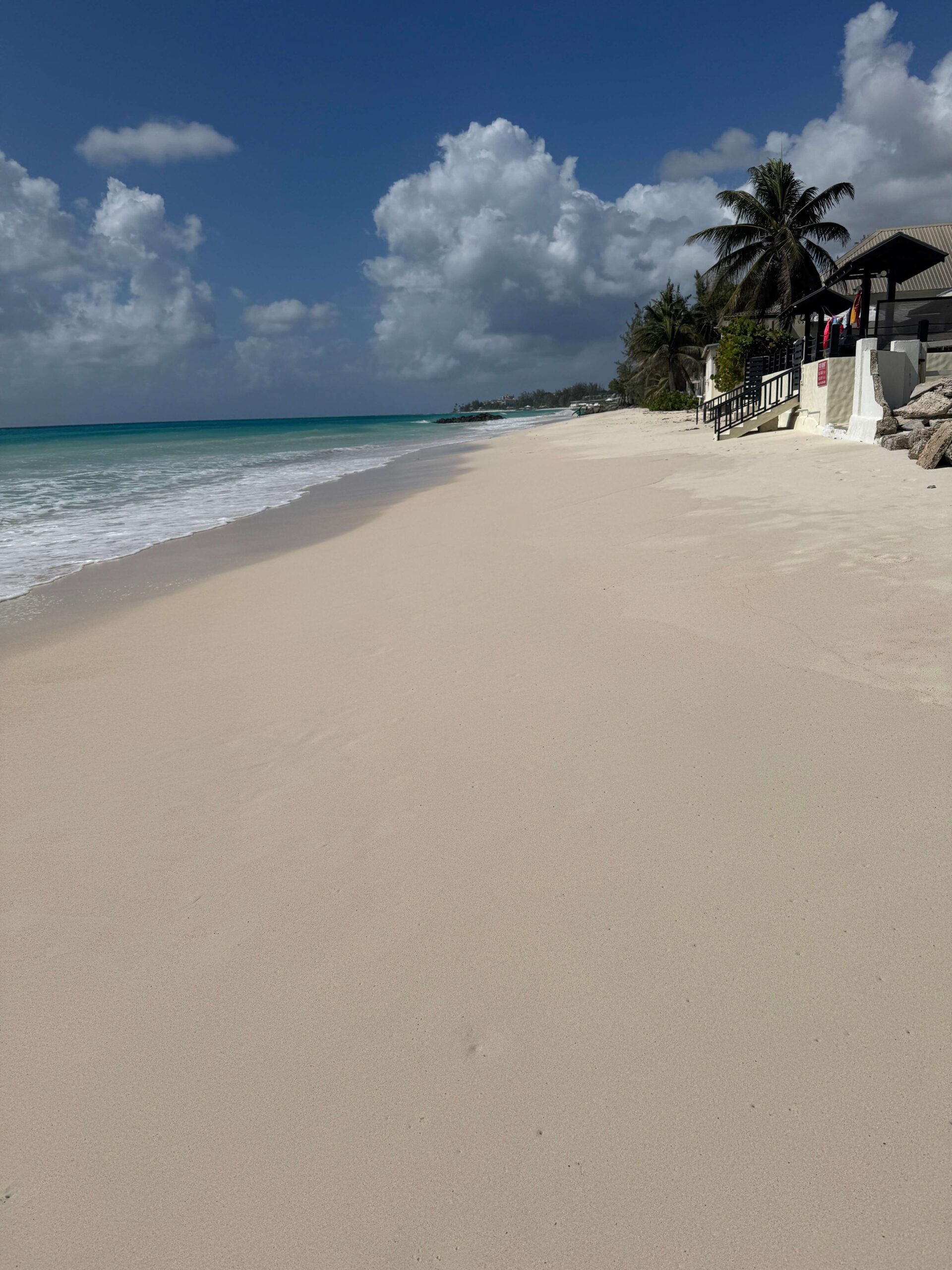 big white sand beach and the sea in barbados